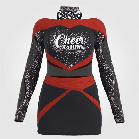 youth blue one piece cheer uniforms red 2