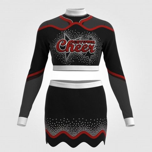 women red plus size cheerleader outfit black 2