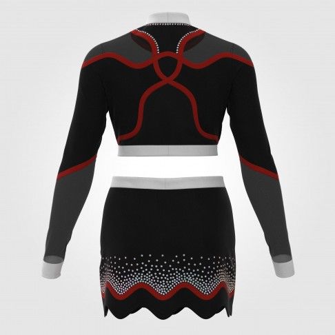 women red plus size cheerleader outfit black 3