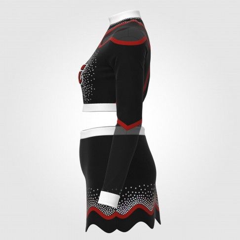 women red plus size cheerleader outfit black 4