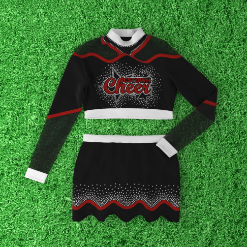 women red plus size cheerleader outfit black 1