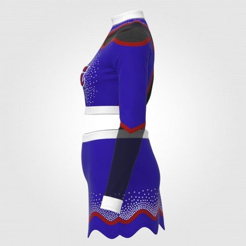 women red plus size cheerleader outfit blue 4