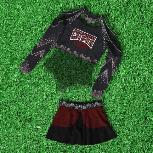 youth yellow modest cheerleading uniforms black 1