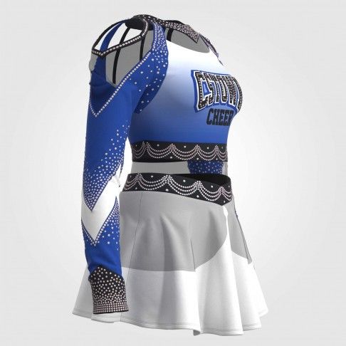 youth yellow modest cheerleading uniforms blue 5