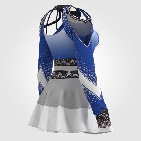 youth yellow modest cheerleading uniforms blue 6