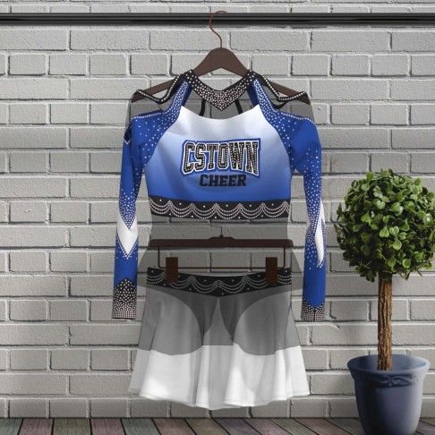 youth yellow modest cheerleading uniforms blue 0