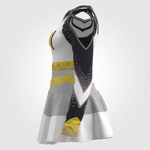 youth yellow modest cheerleading uniforms white 4