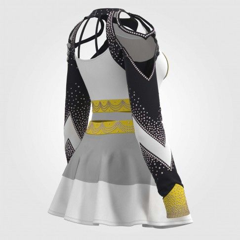 youth yellow modest cheerleading uniforms white 6