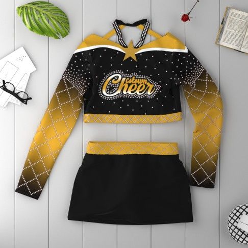 youth green vintage cheerleader costume yellow 1