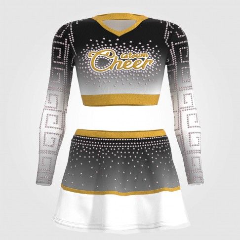 youth black and yellow cheerleader costume black 2