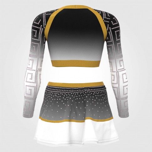 youth black and yellow cheerleader costume black 3