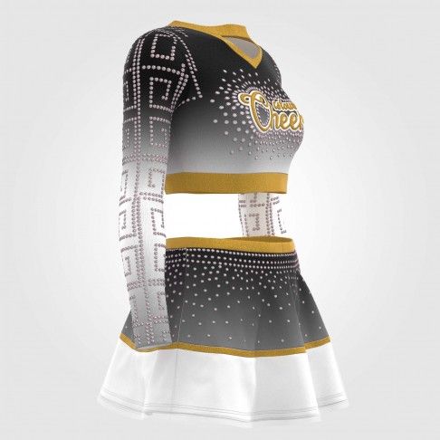 youth black and yellow cheerleader costume black 5