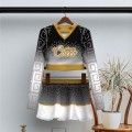 youth black and yellow cheerleader costume black