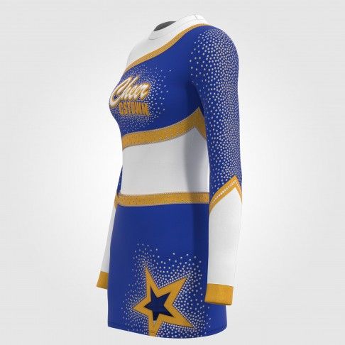 blue and yellow cheerleader long sleeve costume for 8 year olds blue 5