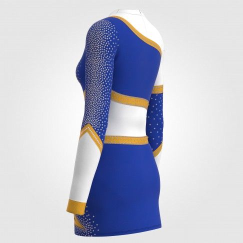 blue and yellow cheerleader long sleeve costume for 8 year olds blue 6