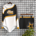 blue and yellow cheerleader long sleeve costume for 8 year olds gold