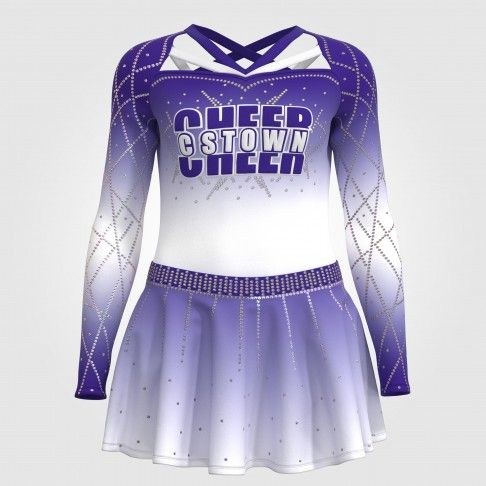 female halter top blue and white cheerleading outfit purple 2