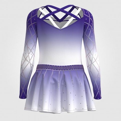  female halter top blue and white cheerleading outfit purple 3