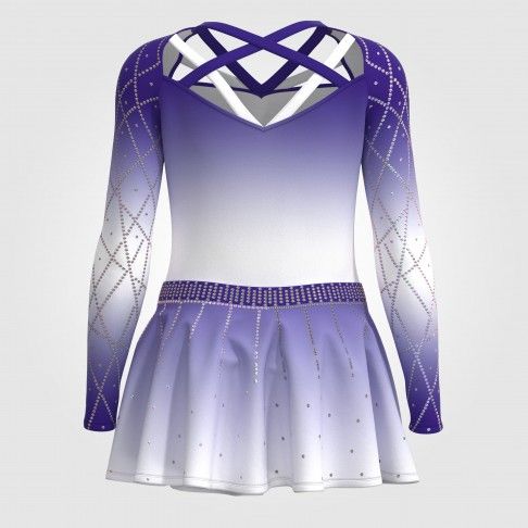 female halter top blue and white cheerleading outfit purple 3