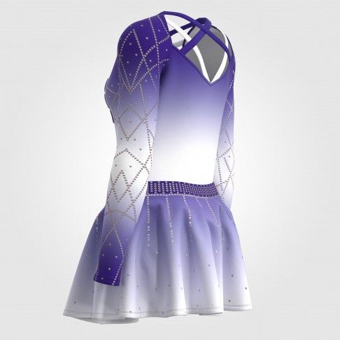  female halter top blue and white cheerleading outfit purple 6