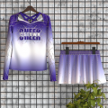  female halter top blue and white cheerleading outfit purple