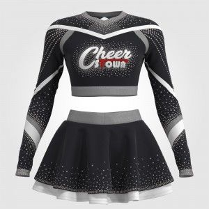 black cropped cheer uniform for 9 year olds