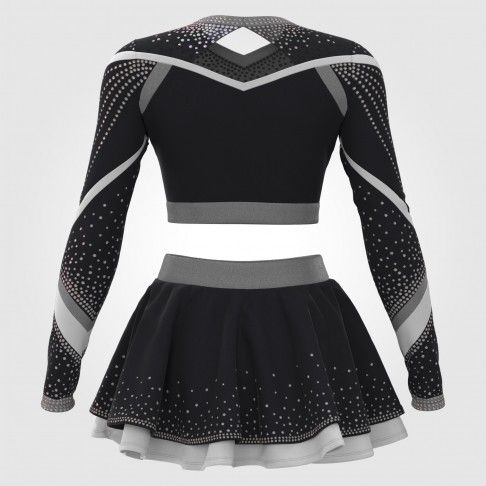 black cropped cheer uniform for 9 year olds black 3
