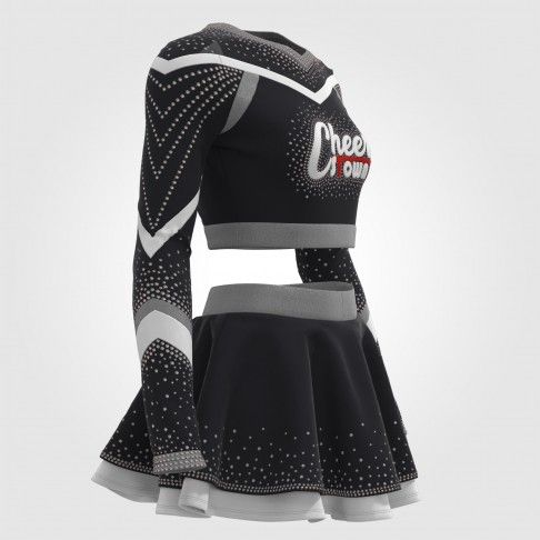 black cropped cheer uniform for 9 year olds black 5