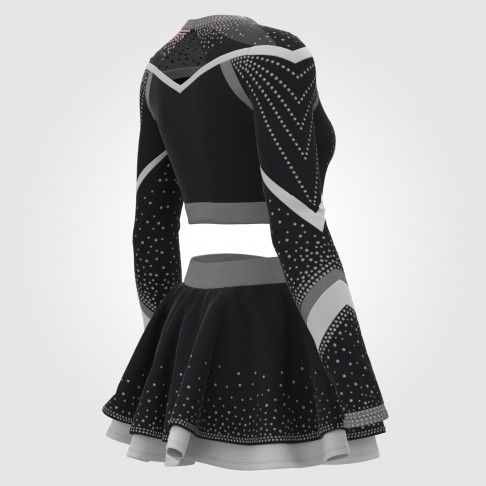 black cropped cheer uniform for 9 year olds black 6