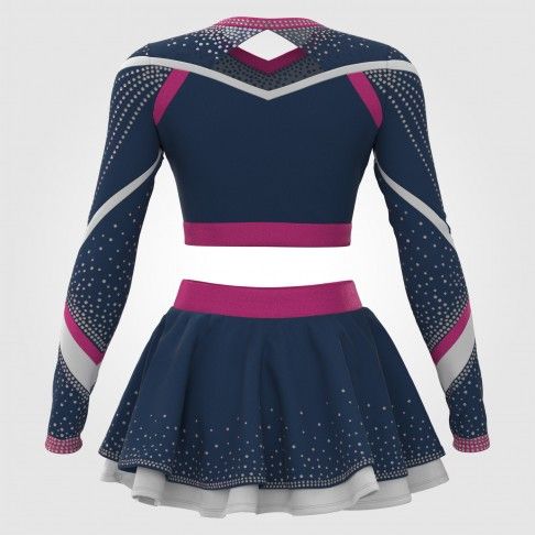 black cropped cheer uniform for 9 year olds blue 3