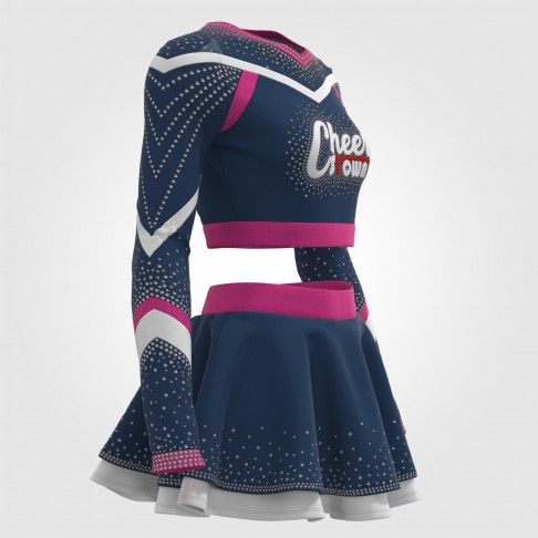 black cropped cheer uniform for 9 year olds blue 5