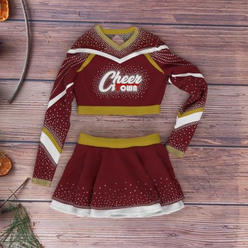 black cropped cheer uniform for 9 year olds red 1