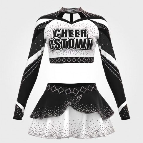 youth competition black and white long sleeve costume black 0