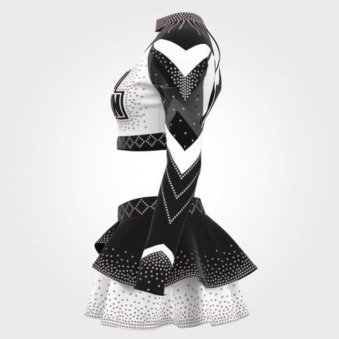 youth competition black and white long sleeve costume black 2