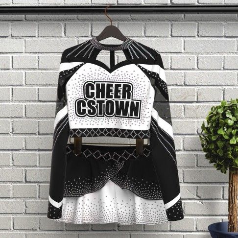 youth competition black and white long sleeve costume black 5