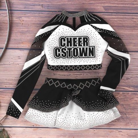 youth competition black and white long sleeve costume black 6