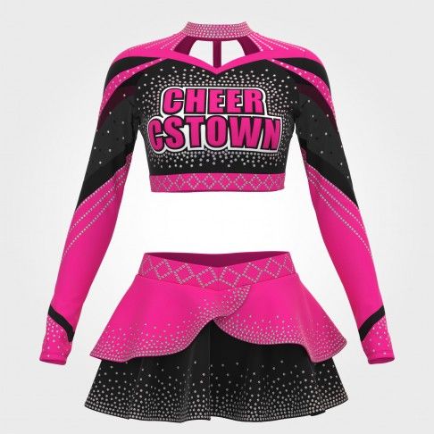 youth competition black and white long sleeve costume pink 0