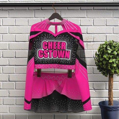 youth competition black and white long sleeve costume pink 5