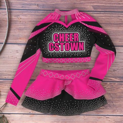 youth competition black and white long sleeve costume pink 6