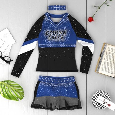 custom competition cheer uniforms blue 6