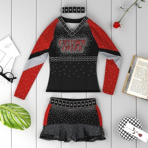 custom competition cheer uniforms red 6
