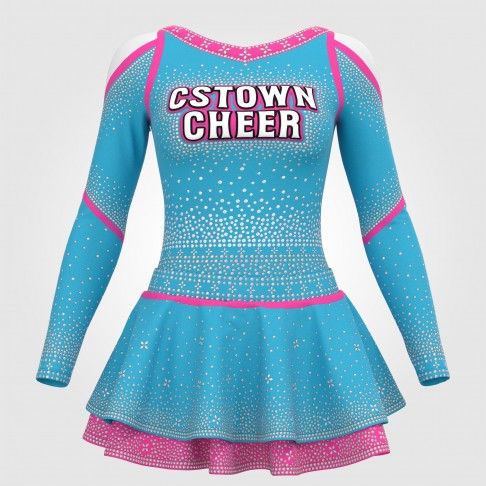custom all star cheerleading uniforms sea blue 0