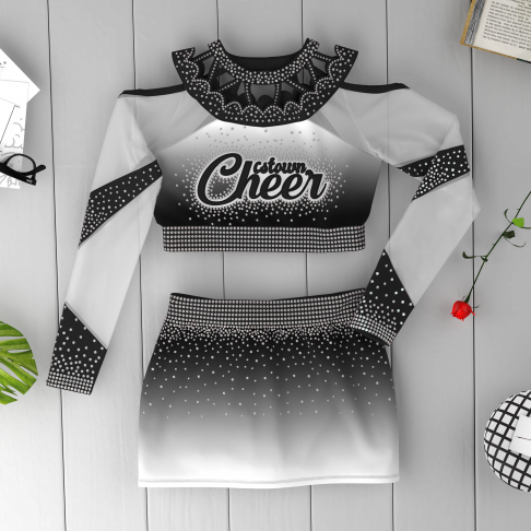 youth blue black and white cheerleading competitions uniforms black 6