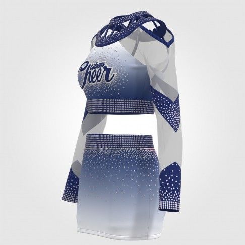 youth blue black and white cheerleading competitions uniforms blue 3