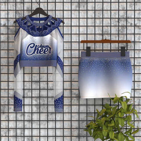 youth blue black and white cheerleading competitions uniforms blue 5