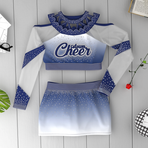 youth blue black and white cheerleading competitions uniforms blue 6