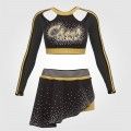 custom cheer leading competition shirts gold