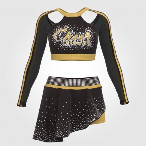 custom cheer leading competition shirts gold 0