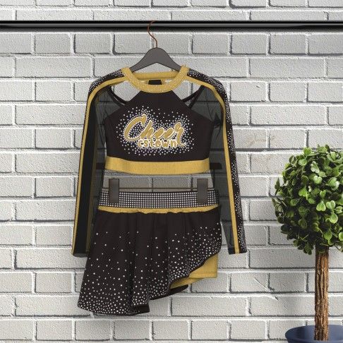 custom cheer leading competition shirts gold 5