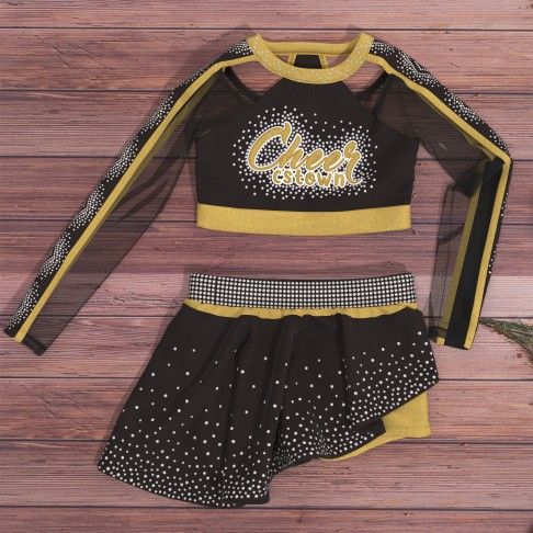custom cheer leading competition shirts gold 6